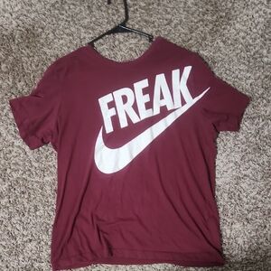 Nike Maroon 'Freak' Swoosh Tee